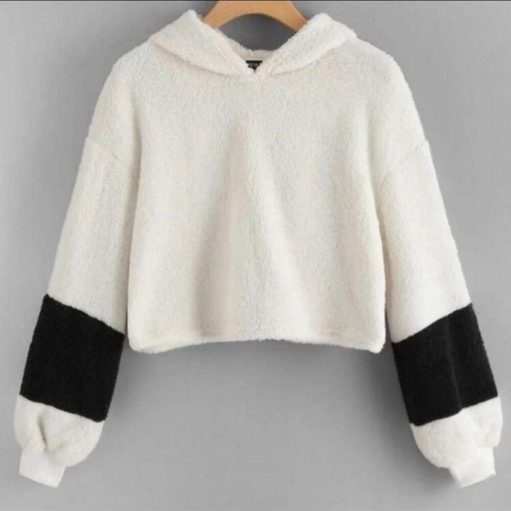 Cropped Teddy Hoodie
